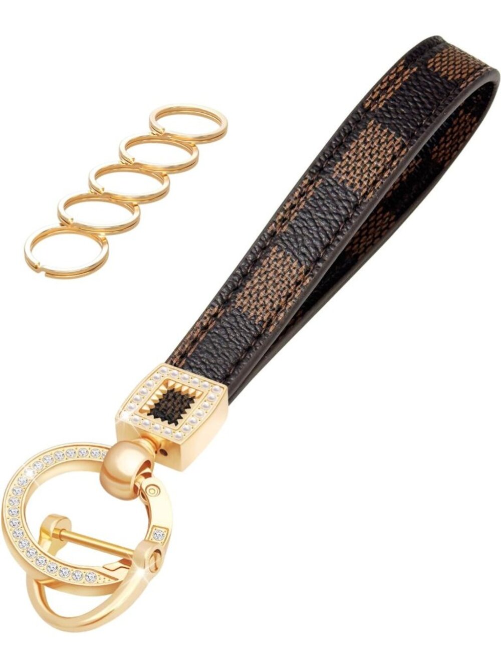 Stylish Leather Wristlet Keychain for Home & Car Keys - Functional & Chic